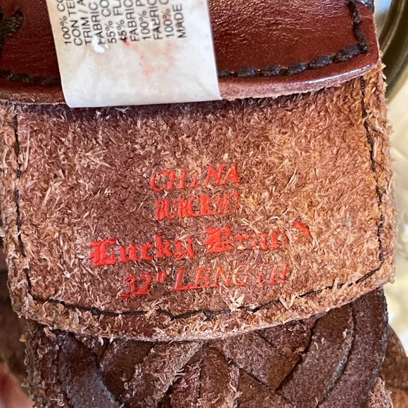 Lucky Brand cowhide braided leather and patchwork fabric belt, size 32 - Picture 10 of 12
